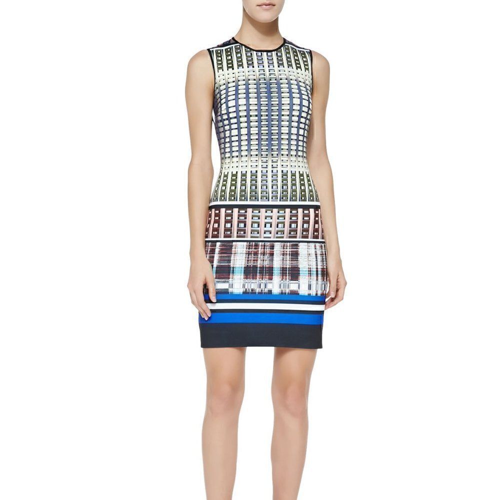 Clover Canyon Donegal Abstract Neoprene Print Shift Dress Size Small EUC!